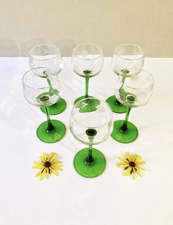 Image 1 of Set Of 6 Alsatian Wine Glasses