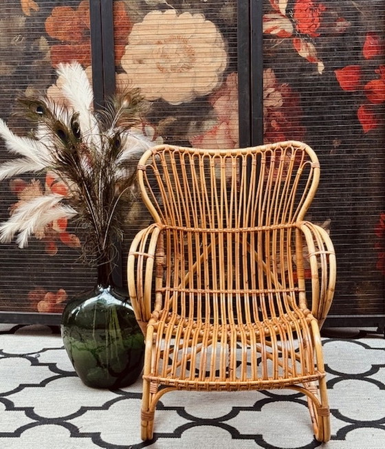 Image 1 of Rohe Rattan / Bamboo Armchair Model Belgian 8