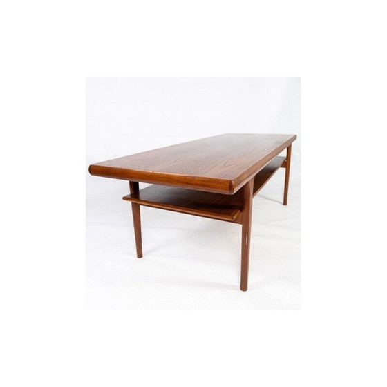 Image 1 of Tavolino da caffè vintage con ripiano in teak, Danimarca 1960