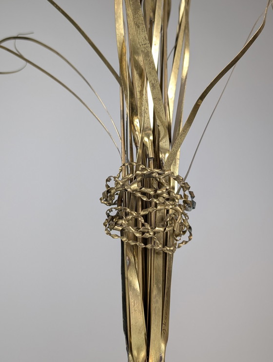 Image 1 of Brass Wall Sculpture Of Wheat Stalks By Daniel D'Haeseleer, Signed, Belgium 1970S