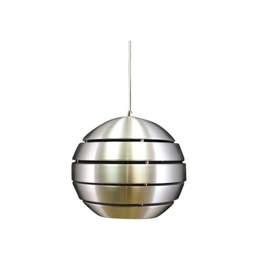 Silver Pendant Lamp, Danish Design, 1970S, Production: Denmark