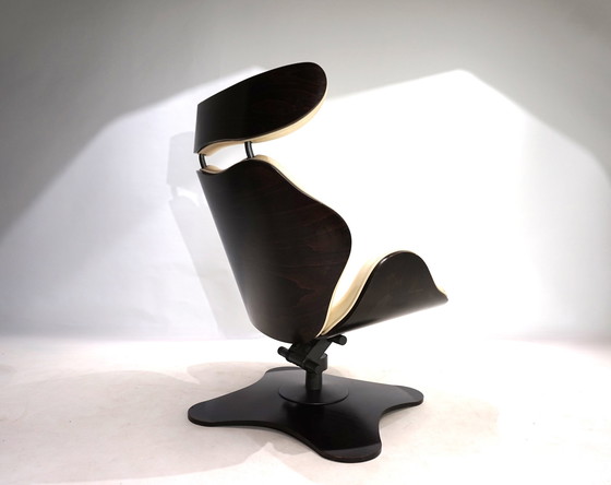 Image 1 of Fauteuil en cuir Stokke Varier Tok avec ottoman par Toshiyuki Kita, 1990