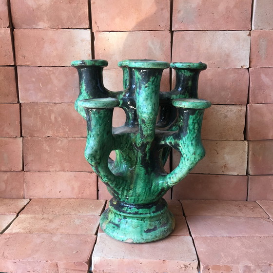 Image 1 of Tamegroute Pottery Candlestick