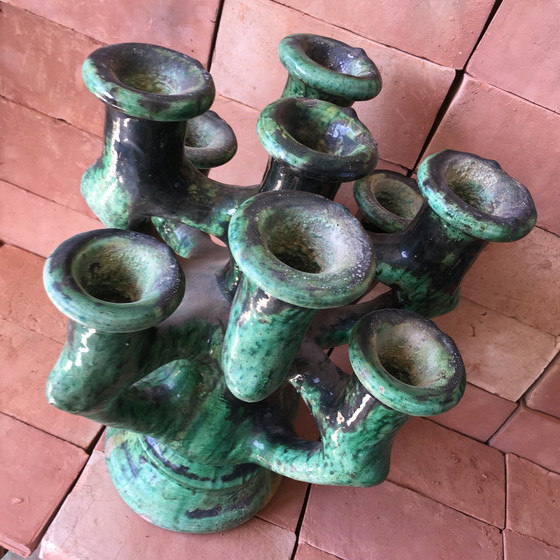 Image 1 of Tamegroute Pottery Candlestick