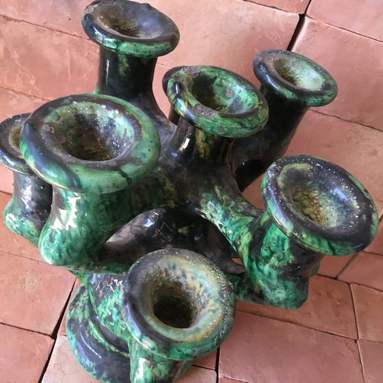 Image 1 of Tamegroute Pottery Candlestick