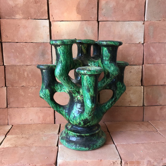 Image 1 of Tamegroute Pottery Candlestick