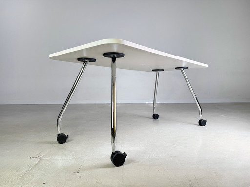 8X Vitra Desk Ad Hoc Antonio Citterio On Castors Soft Light