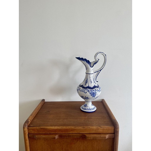 Vintage earthenware ewer by L. Reeh, Portugal