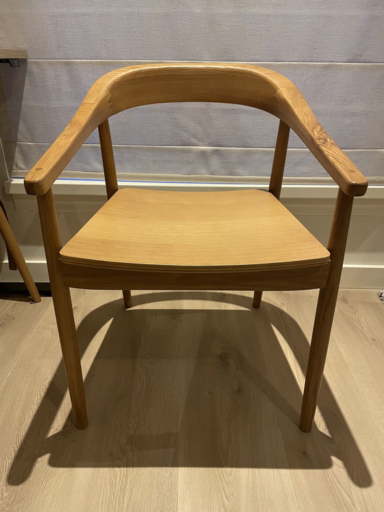 Image 1 of 2x Solid Oak Dining Chairs