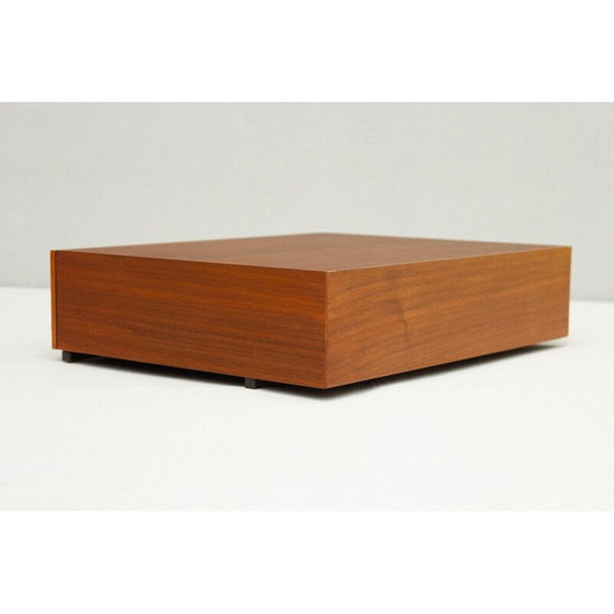 Image 1 of Vintage veneered wood vinyl record storage box for Dual, 1970