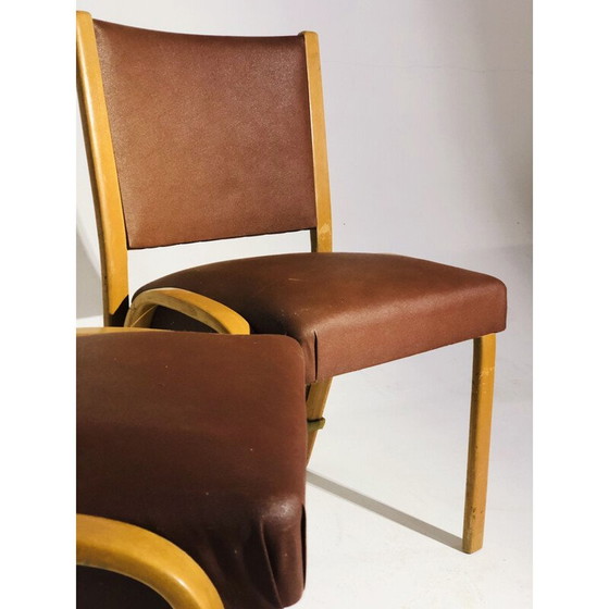 Image 1 of Coppia di sedie vintage Bow-wood in skai
