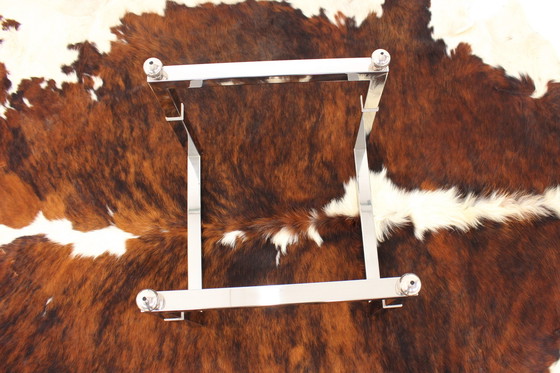 Image 1 of as new, Peter Ghyczy T29 “Biri” Coffee Table, new glass plate, stainless steel frame