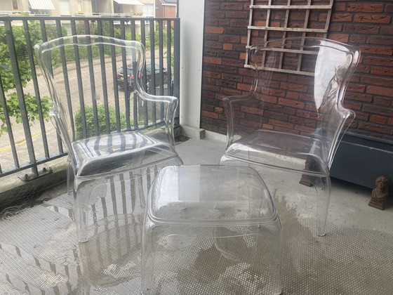 Image 1 of 2x chaise transparente Pedrali + table d'appoint / ottoman