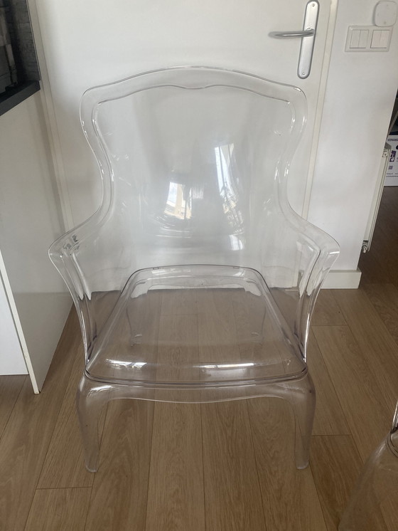 Image 1 of 2x Pedrali transparent chair + side table / ottoman