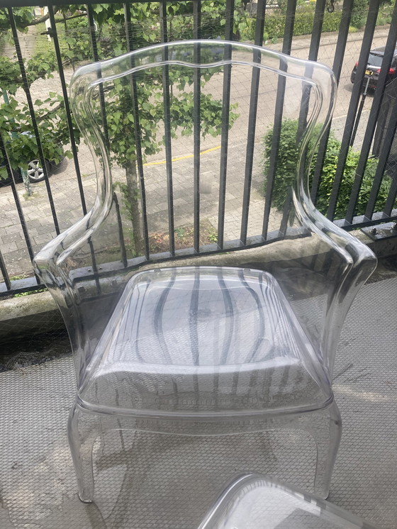 Image 1 of 2x Pedrali transparent chair + side table / ottoman