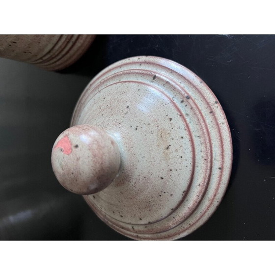 Image 1 of Set of 3 vintage Vallauris ceramic covered pots, 1970