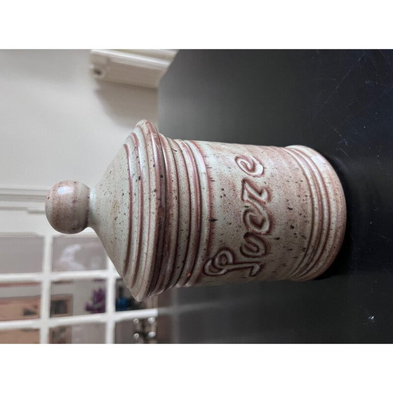 Image 1 of Set of 3 vintage Vallauris ceramic covered pots, 1970