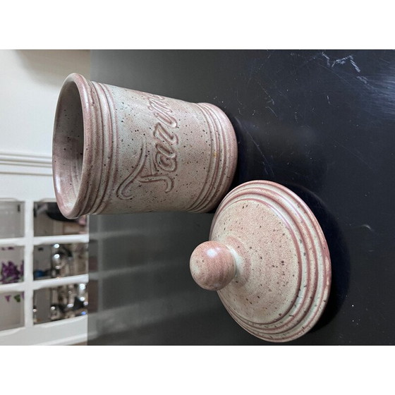 Image 1 of Set of 3 vintage Vallauris ceramic covered pots, 1970