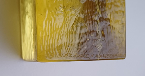 Image 1 of Vincent Van Gogh 'The Yellow House' Glass Sculpture By Richard Rooze And Jarda Wasserbauer