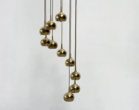 Image 1 of High ceiling brass chandelier