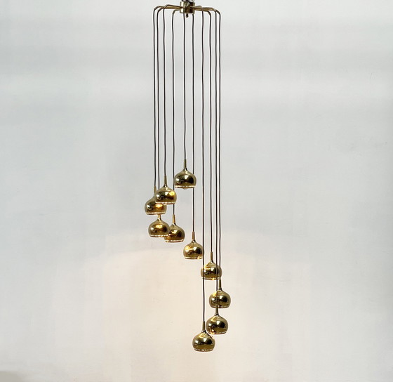 Image 1 of High ceiling brass chandelier