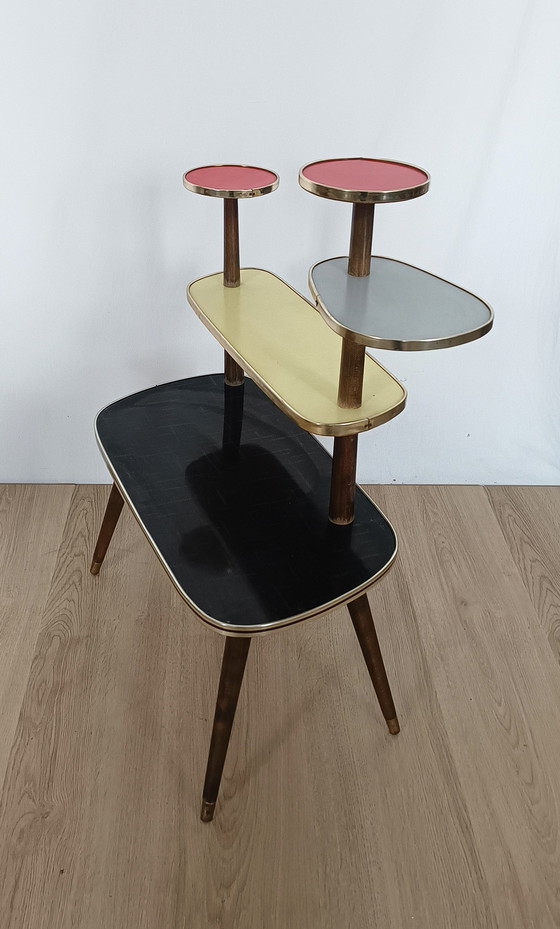 Image 1 of Multicolored Fifties Plant Table