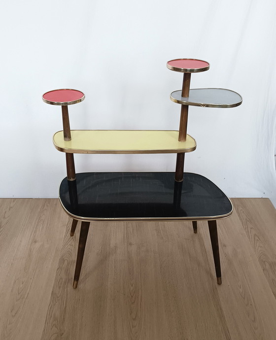 Image 1 of Multicolored Fifties Plant Table