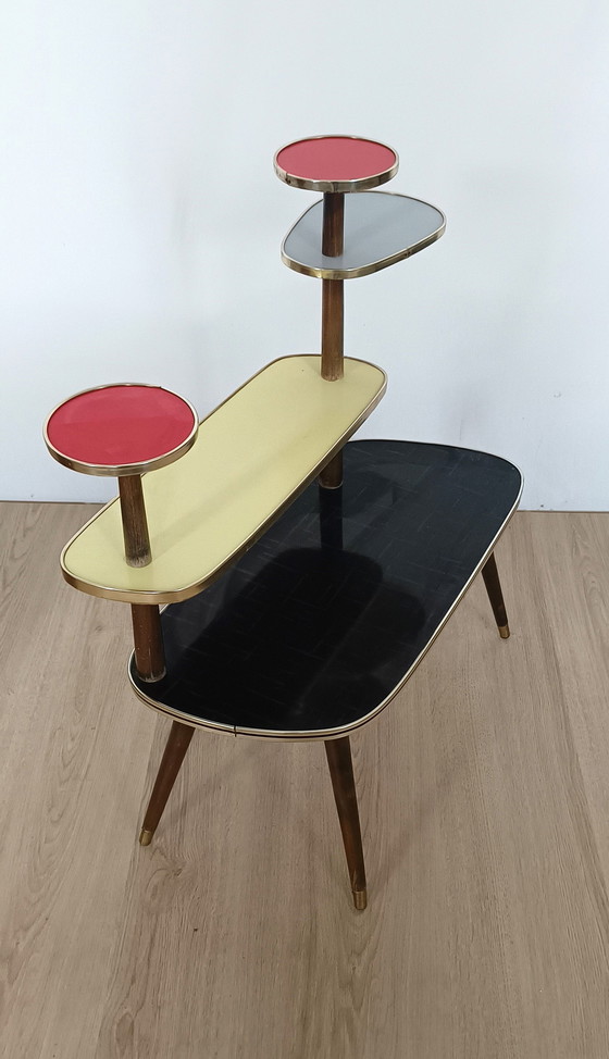 Image 1 of Multicolored Fifties Plant Table