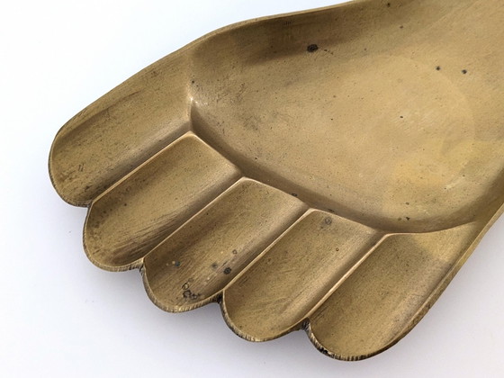 Image 1 of 1960S Brass Foot Tray | Midcentury Decor