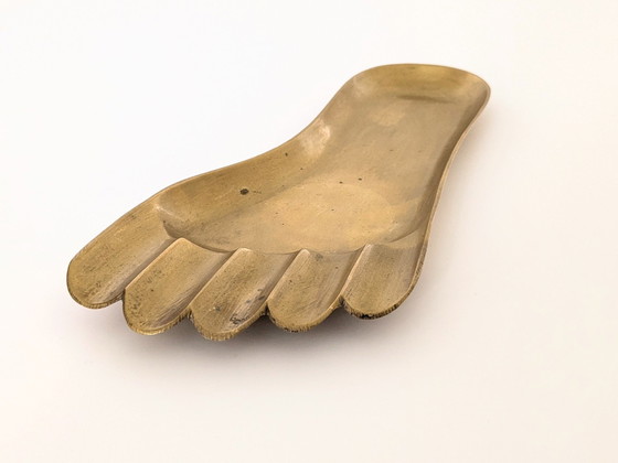 Image 1 of 1960S Brass Foot Tray | Midcentury Decor