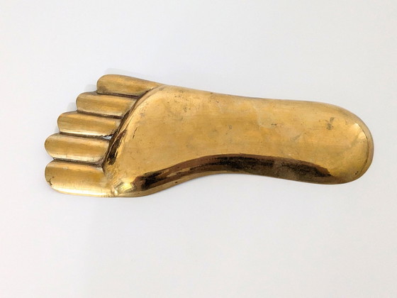 Image 1 of 1960S Brass Foot Tray | Midcentury Decor