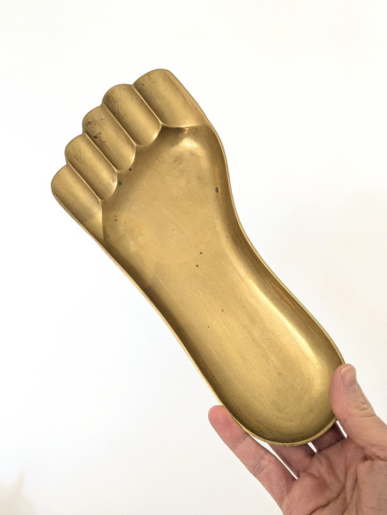 Image 1 of 1960S Brass Foot Tray | Midcentury Decor