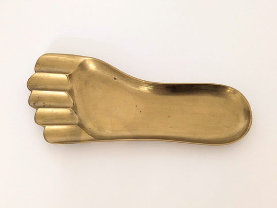 Image 1 of 1960S Brass Foot Tray | Midcentury Decor