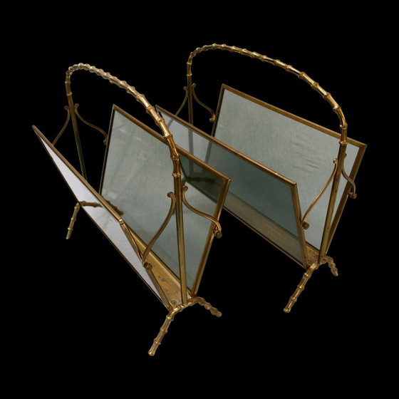 Image 1 of 2X Faux Bamboo Magazine Racks In The Style Of Maison Baguès