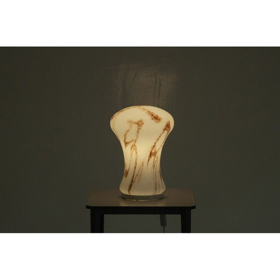 Image 1 of Vintage Opaline mushroom table lamp by Ivan Jakes for Osvetlovcici Sklo, 1970s 