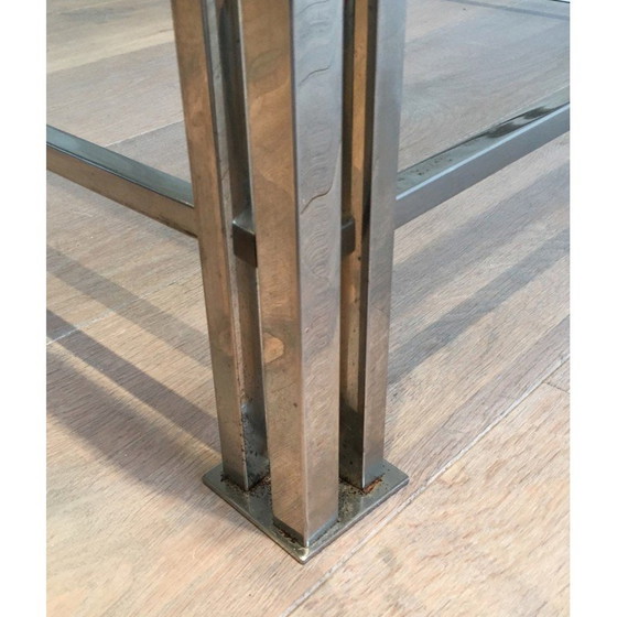 Image 1 of Vintage chrome coffee table with triple legs, France 1970