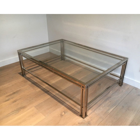 Image 1 of Vintage chrome coffee table with triple legs, France 1970