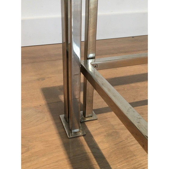 Image 1 of Vintage chrome coffee table with triple legs, France 1970