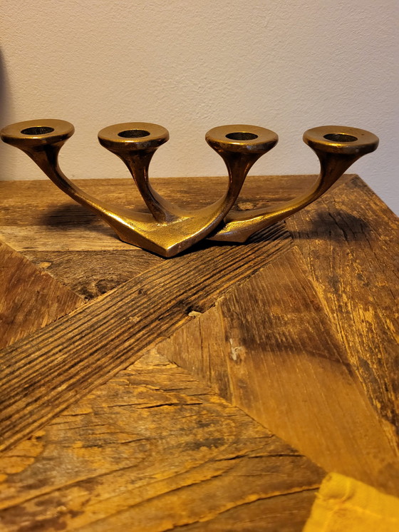 Image 1 of Heart candlestick bronze