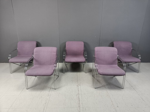 Danish Arm Chairs By Alfred Hofmann For Gispen/Labofa - 1970S - Set Of 5