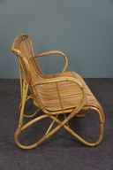 Midcentury rattan Belse 8, 2 seater sofa, Dutch Design Style, 1950