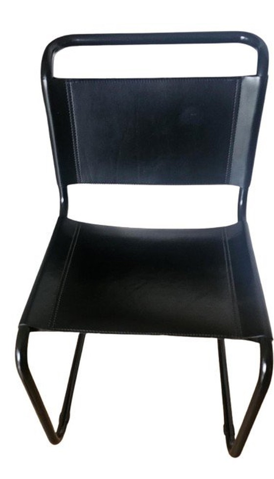 Image 1 of 4X Cantilever Chair In Leather - S33