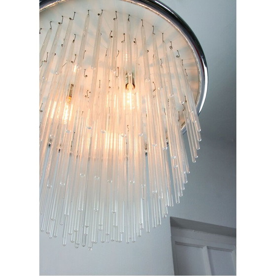 Image 1 of Vintage minimalist hand-blown glass chandelier, 1970