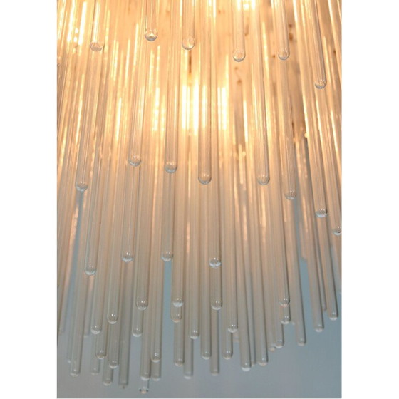 Image 1 of Vintage minimalist hand-blown glass chandelier, 1970