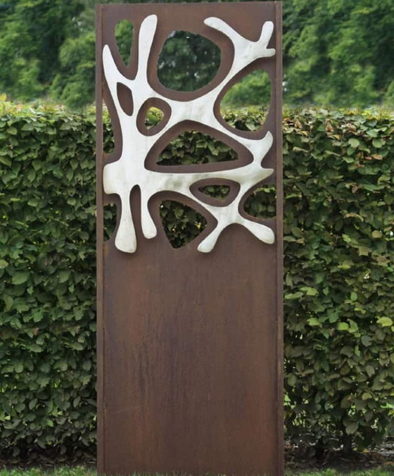 Image 1 of Stefan Traloc, Steel Garden Wall - "Pond 1" - Modern Outdoor Ornament