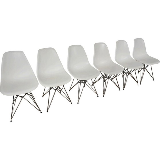 Image 1 of Set of 6 vintage Dsr chairs in chrome and chrome steel by Ray and Charles Eames for Vitra, 1960s