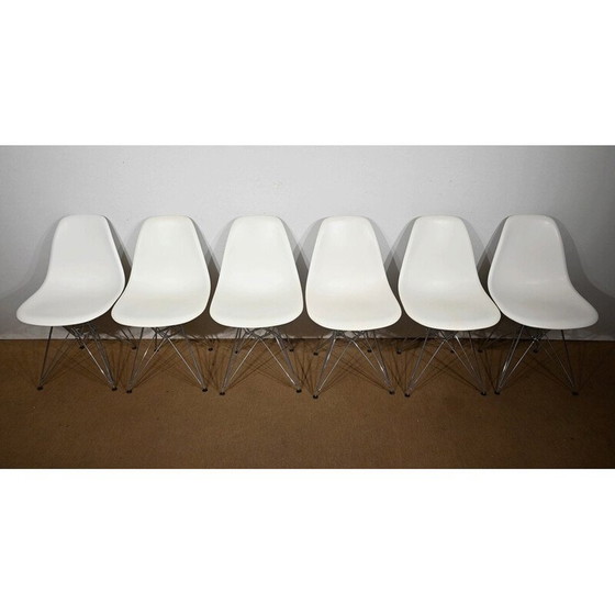 Image 1 of Set of 6 vintage Dsr chairs in chrome and chrome steel by Ray and Charles Eames for Vitra, 1960s