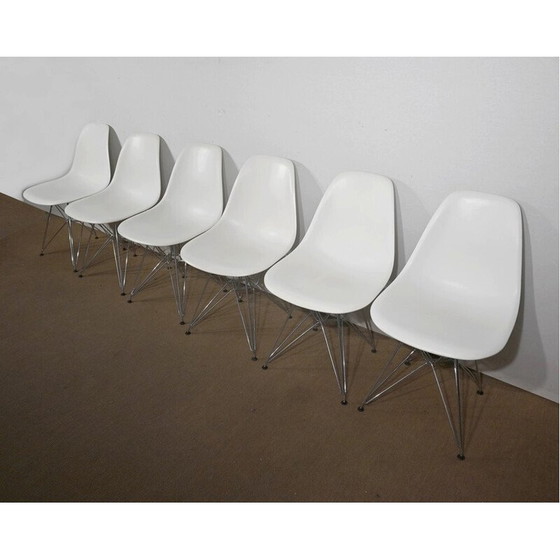 Image 1 of Set of 6 vintage Dsr chairs in chrome and chrome steel by Ray and Charles Eames for Vitra, 1960s