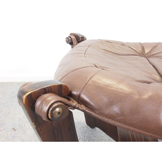 Image 1 of Vintage  hockerstool by Odd Knutsen for Hjellegjerde Mobel Scandinavian 