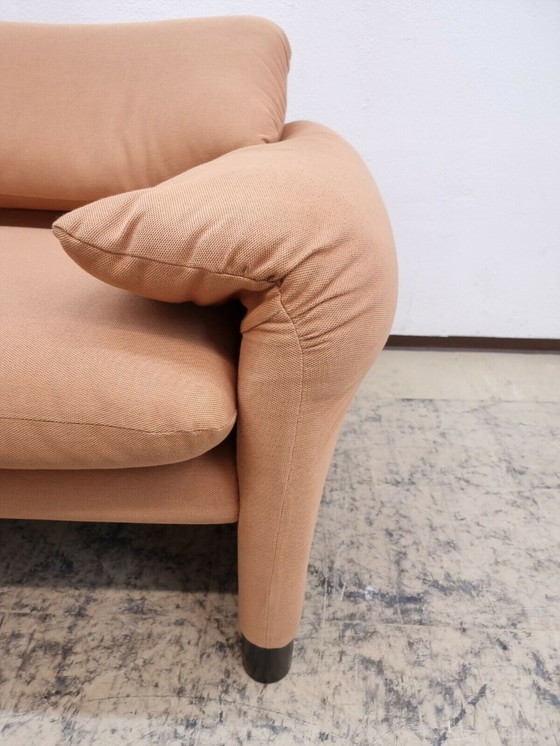 Image 1 of Cassina Maralunga two-seater fabric designer sofa Magistretti in apricot